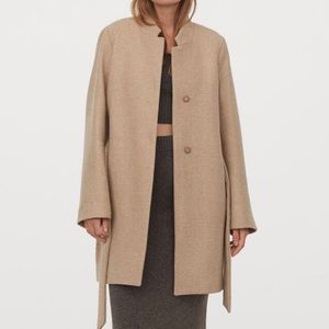 H&M Premium Quality Wool Blend Coat | Beige | 0/XS